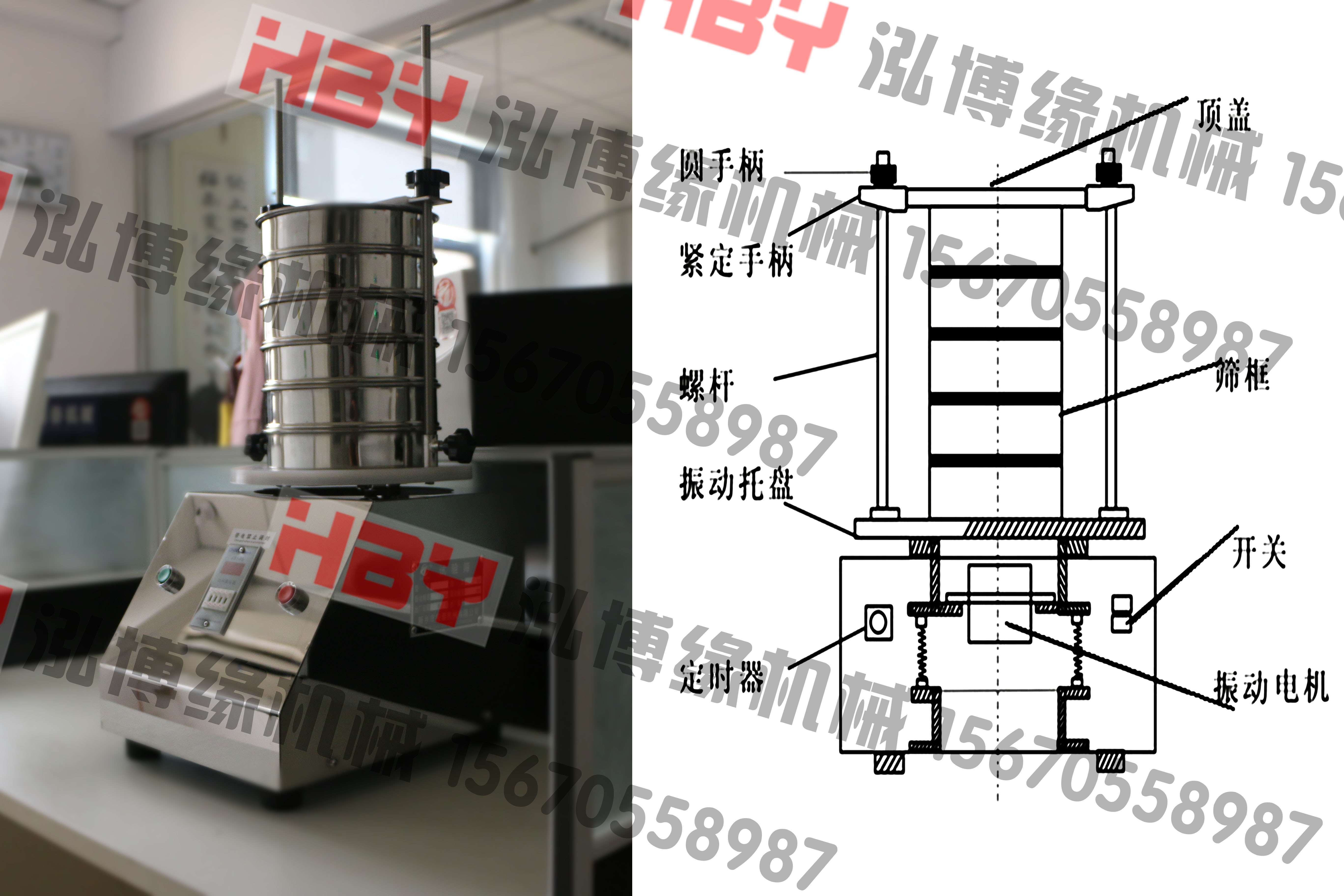 HYB200型檢驗篩的工作原理